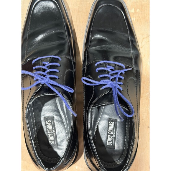 Stacy Adams Black Patent Leather Dress Shoes Men\'s Size 8.5M With Purple Laces main image 5
